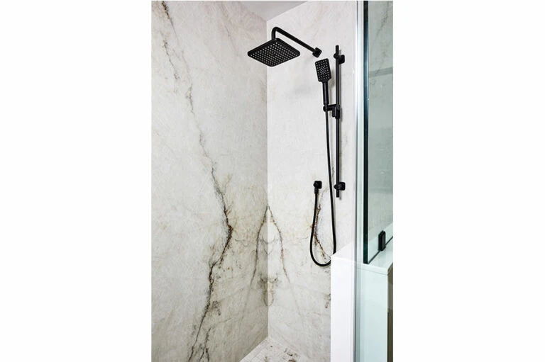 New Design Matt Black Finish Round Shape Thermostatic Button Concealed Shower Mixer with Shower Head