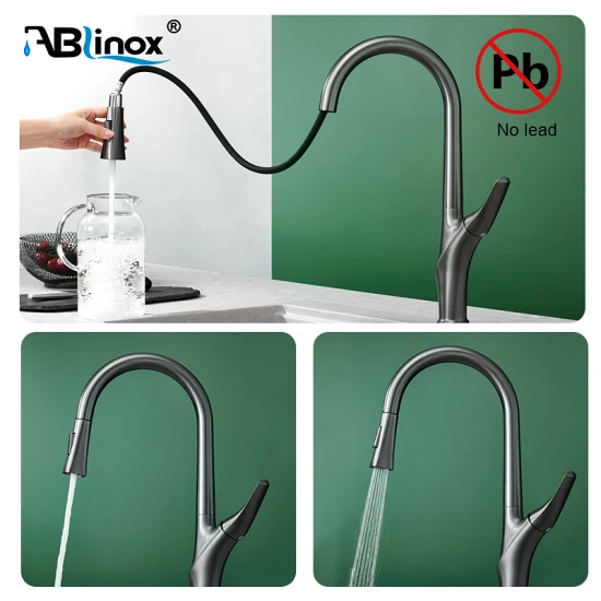 Ablinox OEM fabricant SUS304/316 accessoire de salle de bain en acier inoxydable robinet en laiton mélangeur de bassin cascade évier robinet de bassin noir