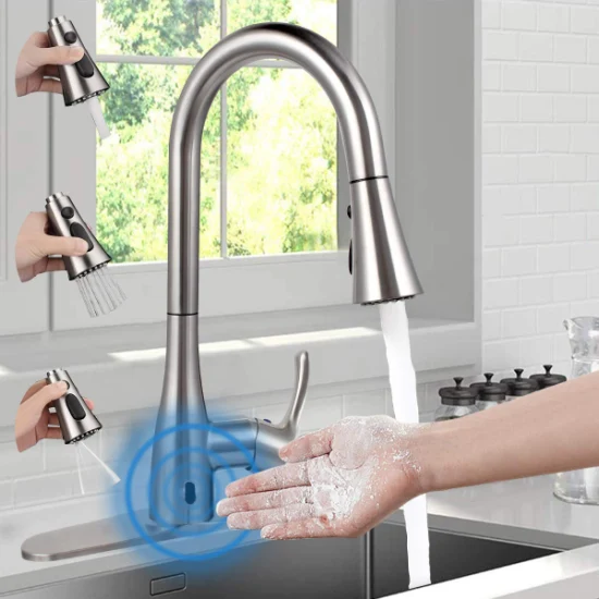 2022 nouveaux robinets automatiques intelligents capteur de robinet infrarouge mélangeur d'eau grande taille pour évier de salle de bain robinets d'évier de cuisine sans contact