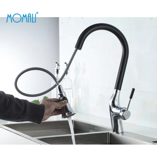 Momali Corps en laiton Tuyau flexible Pull out Robinet d'évier de cuisine