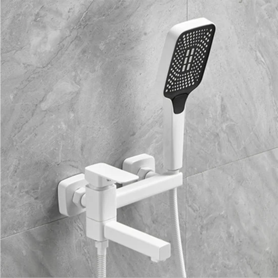 Robinet de baignoire évier robinet mitigeur toilettes évier robinet de douche mitigeur de baignoire thermostatique blanc avec douchette